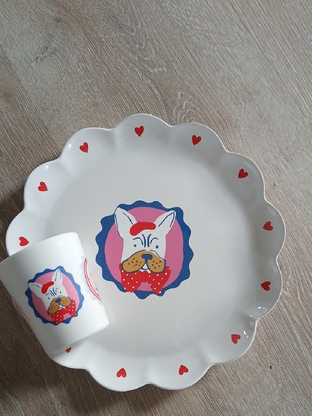Set of 2 Plate & Cup Target Pillowfort Bamboo Melamine BPA Pet Faces